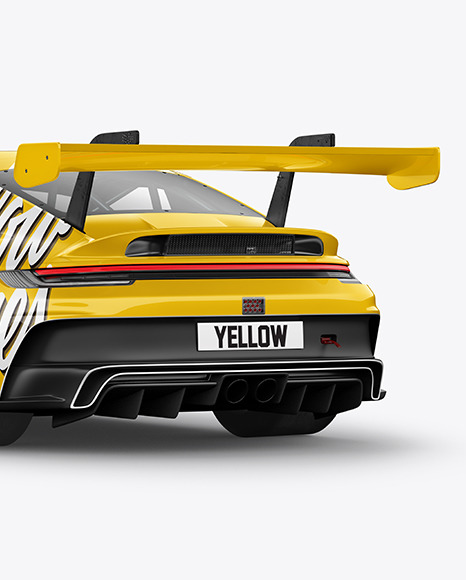 Sport Car Mockup   Back Half Side View PSD #2