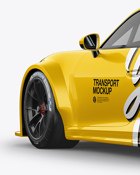 Sport Car Mockup   Back Half Side View PSD #6