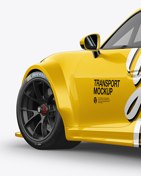 Sport Car Mockup   Back Half Side View PSD #7