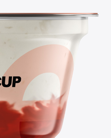 Plastic Cup w  Yogurt and Strawberry Jam PSD #2
