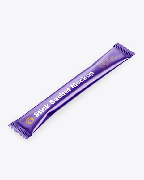 Matte Metallic Stick Sachet Mockup PSD #5