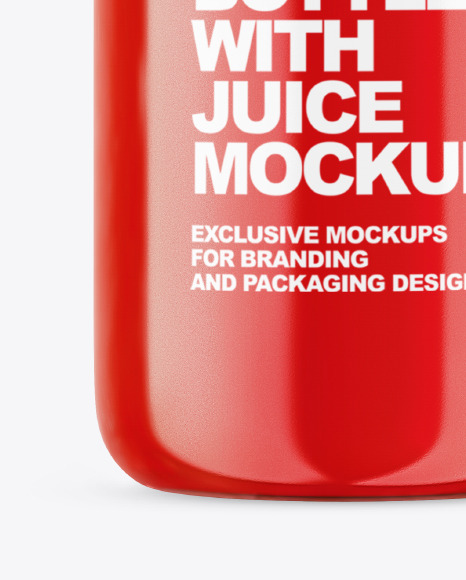 Glass Bottle with Tomato Juice Mockup PSD #6