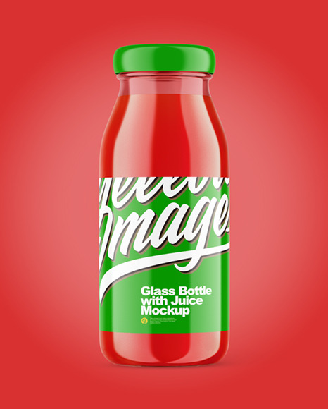 Glass Bottle with Tomato Juice Mockup PSD #7