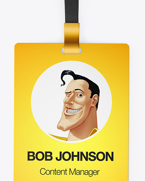 Lanyard w  Plastic ID Card Mockup PSD #1