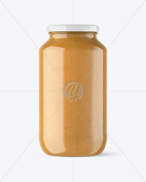 Download Clear Glass Jar With Powdered Peanut Butter Mockup In Jar Mockups On Yellow Images Object Mockups