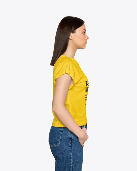 Woman in a T-Shirt Mockup