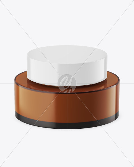 New Free Mockups – Dark Amber Glass Cosmetic Jar Mockup – Download Now