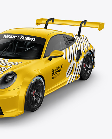 Sport Car Mockup   Half Side View (High Angle Shot) PSD #2