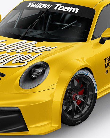 Sport Car Mockup   Half Side View (High Angle Shot) PSD #7