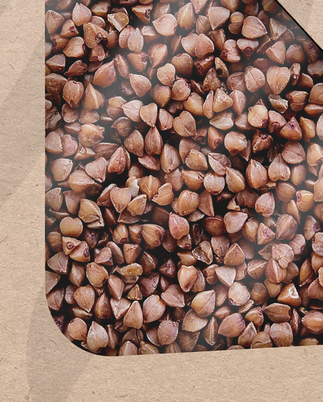 Kraft Paper Box with Buckwheat Mockup PSD #2