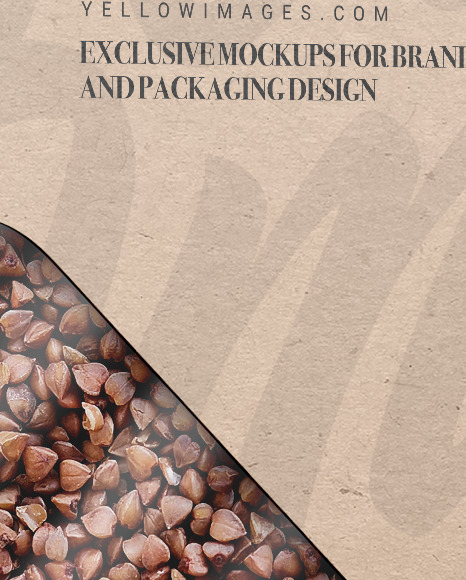 Kraft Paper Box with Buckwheat Mockup PSD #1