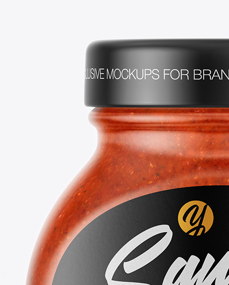 Glass Jar with Tomato Sauce Mockup PSD #2