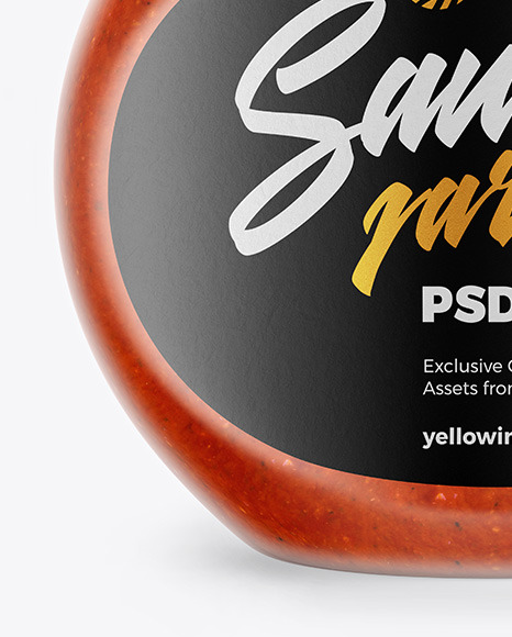 Glass Jar with Tomato Sauce Mockup PSD #6