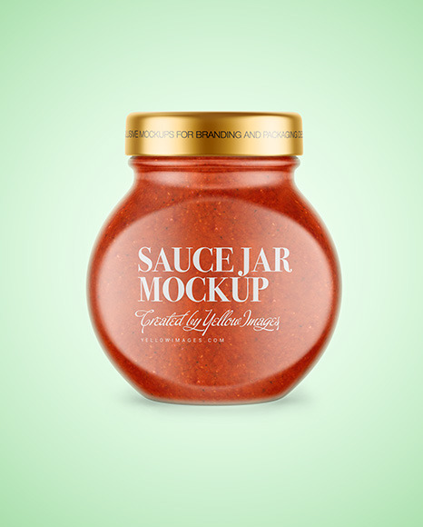Glass Jar with Tomato Sauce Mockup PSD #5