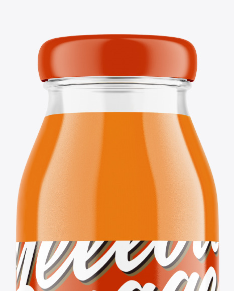 Glass Bottle with Carrot Juice Mockup PSD #2