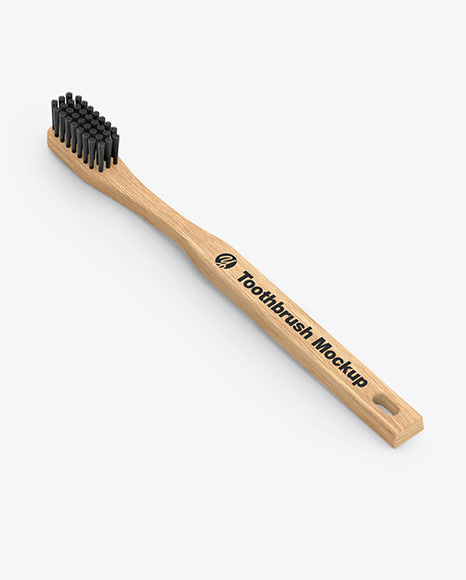 Wooden Toothbrush Mockup