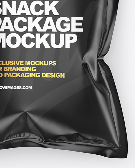 Download Glossy Snack Package Mockup in Bag & Sack Mockups on Yellow Images Object Mockups