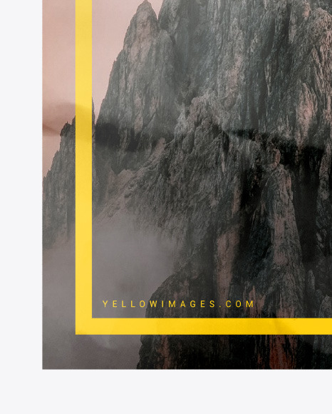 Crumpled Poster A4 with Clip Mockup PSD #1