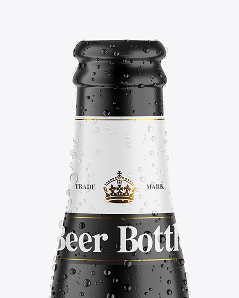 Ceramic Beer Bottle w  Condensation Mockup PSD #1