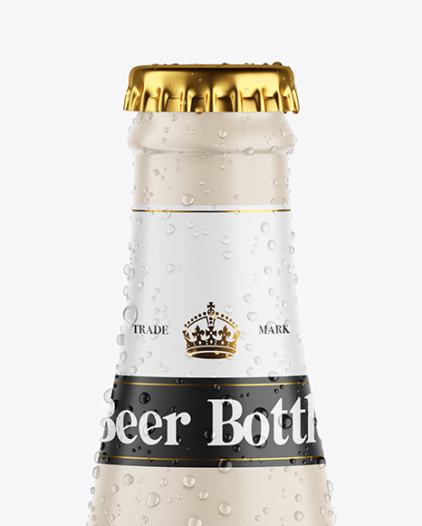 Ceramic Beer Bottle w  Condensation Mockup PSD #6