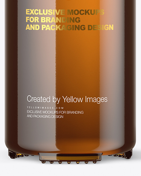 Amber Glass Bottle Mockup PSD #6