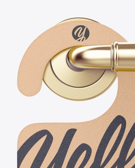 Kraft Door Hanger Mockup PSD #2