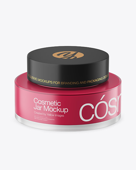 Frosted Glass Cosmetic Jar Mockup