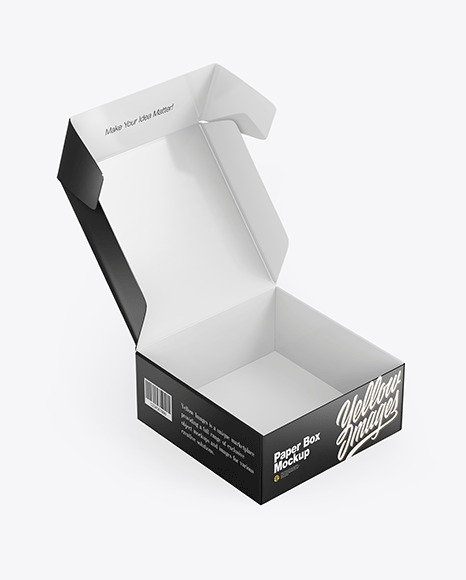 Opened Glossy Paper Box Mockup PSD #2