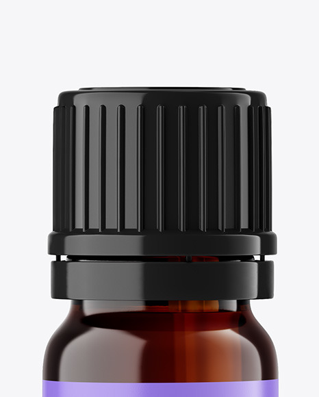 Dark Amber Glass Dropper Bottle Mockup PSD #1