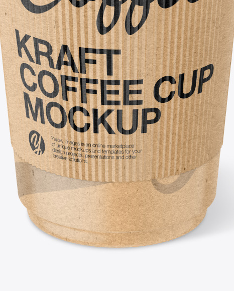 Kraft Paper Coffee Cup With Kraft Holder Mockup PSD #1