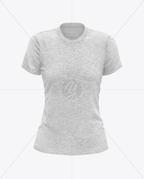 Melange Women S T Shirt Mockup In Apparel Mockups On Yellow Images Object Mockups