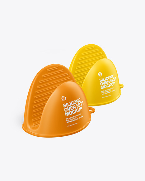 Silicone Oven Mitts Mockup In Apparel Mockups On Yellow Images Object Mockups