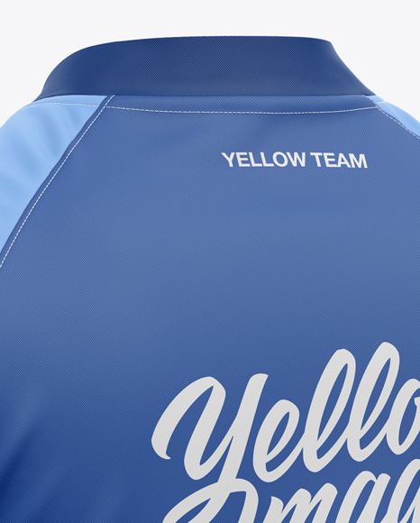 Men S Quarter Zip Sports Jersey Mockup Back Half Side View In Apparel Mockups On Yellow Images Object Mockups