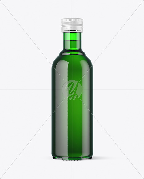 Green Glass Bottle Mockup PSD #1