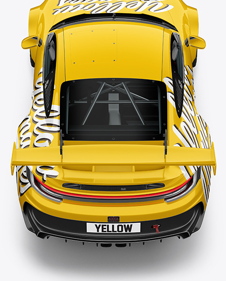 Sport Car Mockup   Back View (High Angle Shot) PSD #2