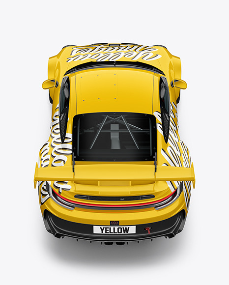 Sport Car Mockup   Back View (High Angle Shot) PSD #7