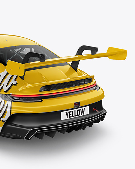 Sport Car Mockup   Back Half Side View PSD #2