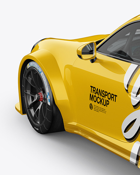 Sport Car Mockup   Back Half Side View PSD #6