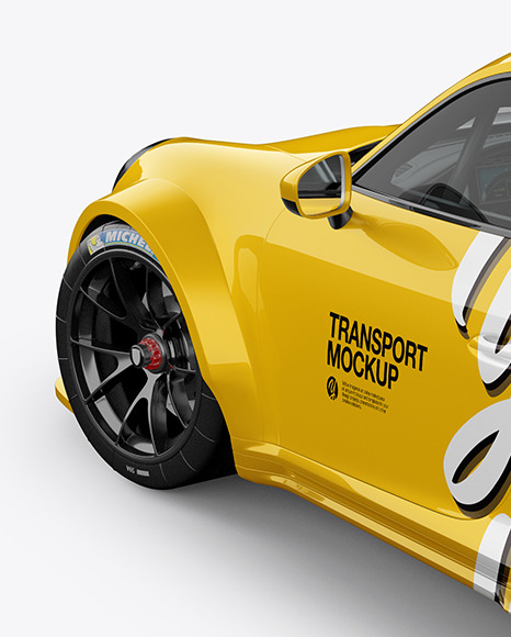 Sport Car Mockup   Back Half Side View PSD #7