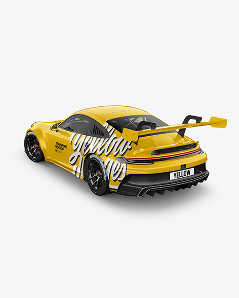 Sport Car Mockup   Back Half Side View PSD #5