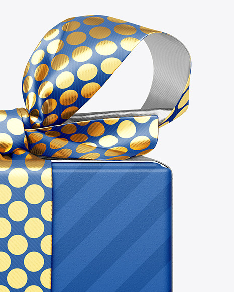 Gift Box With Matte Bow Mockup   Front View PSD #7