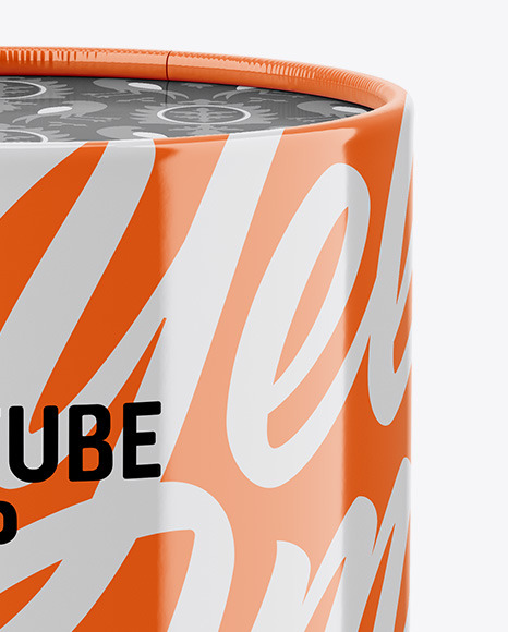 Glossy Paper Tube Mockup PSD #1
