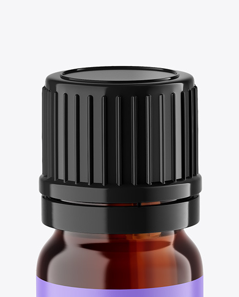 Dark Amber Glass Dropper Bottle Mockup PSD #1