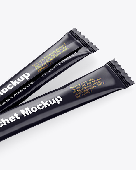 Two Glossy Stick Sachet Mockup PSD #2