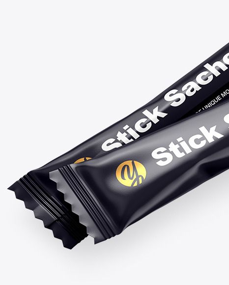 Two Glossy Stick Sachet Mockup PSD #1