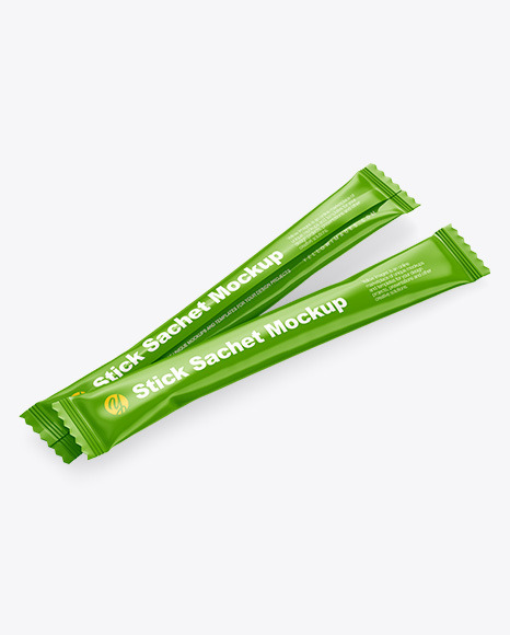 Two Glossy Stick Sachet Mockup PSD #6