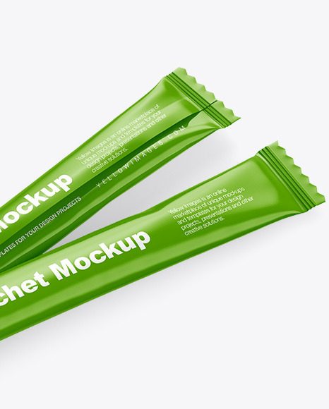 Two Glossy Stick Sachet Mockup PSD #7