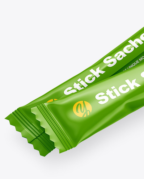 Two Glossy Stick Sachet Mockup PSD #5