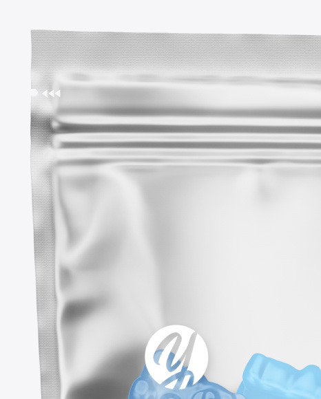 Frosted Stand up Pouch with Gummies Mockup PSD #1