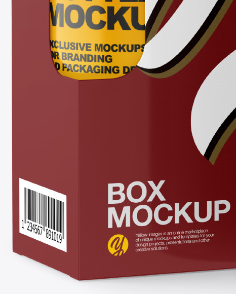 Download Glossy Bottle W Box Mockup In Bottle Mockups On Yellow Images Object Mockups